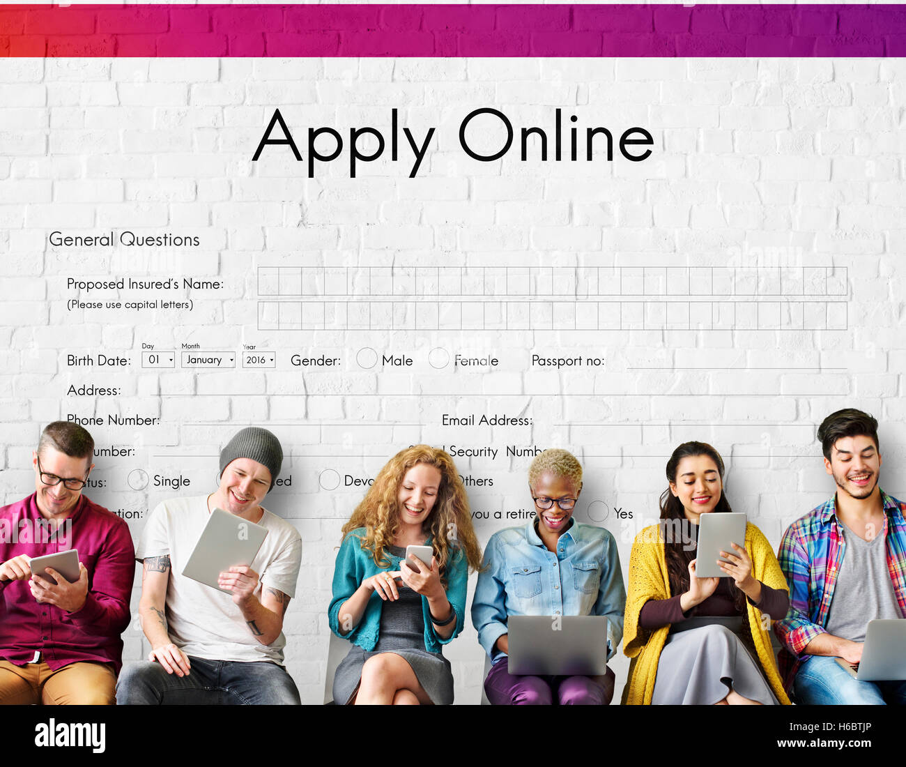 Apply Online Application College Form Concept Stock Photo - Alamy