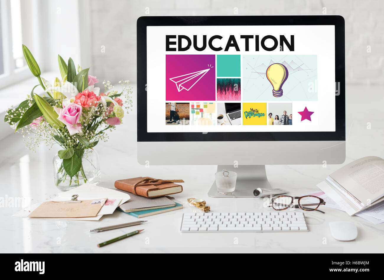 Education LIght Bulb Ideas Knowledge School Concept Stock Photo Alamy