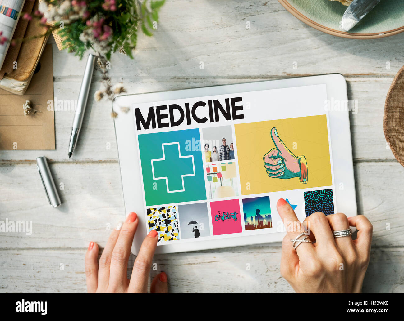 Cross Hospital Treatment Health Cure Browsing Concept Stock Photo - Alamy