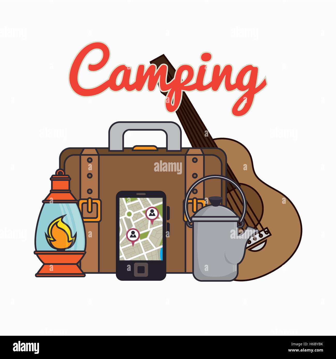 camping equipment set icons Stock Vector Image & Art - Alamy