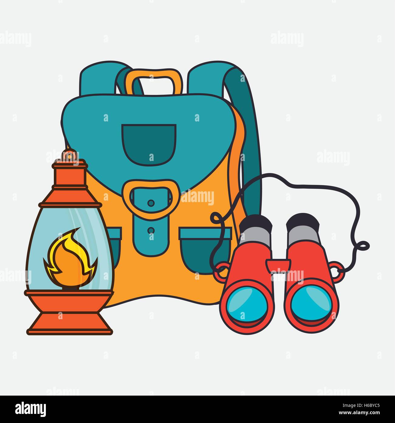 camping equipment set icons Stock Vector Image & Art - Alamy