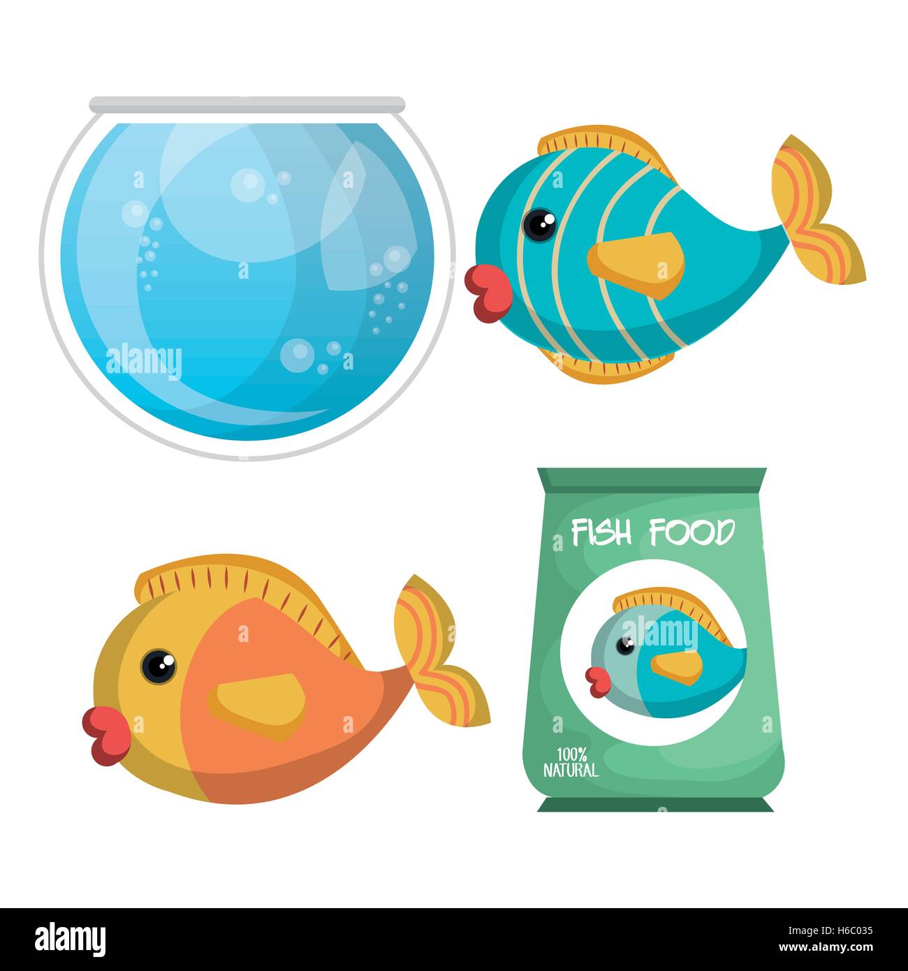 cute fish colors isolated icon Stock Vector Image & Art - Alamy