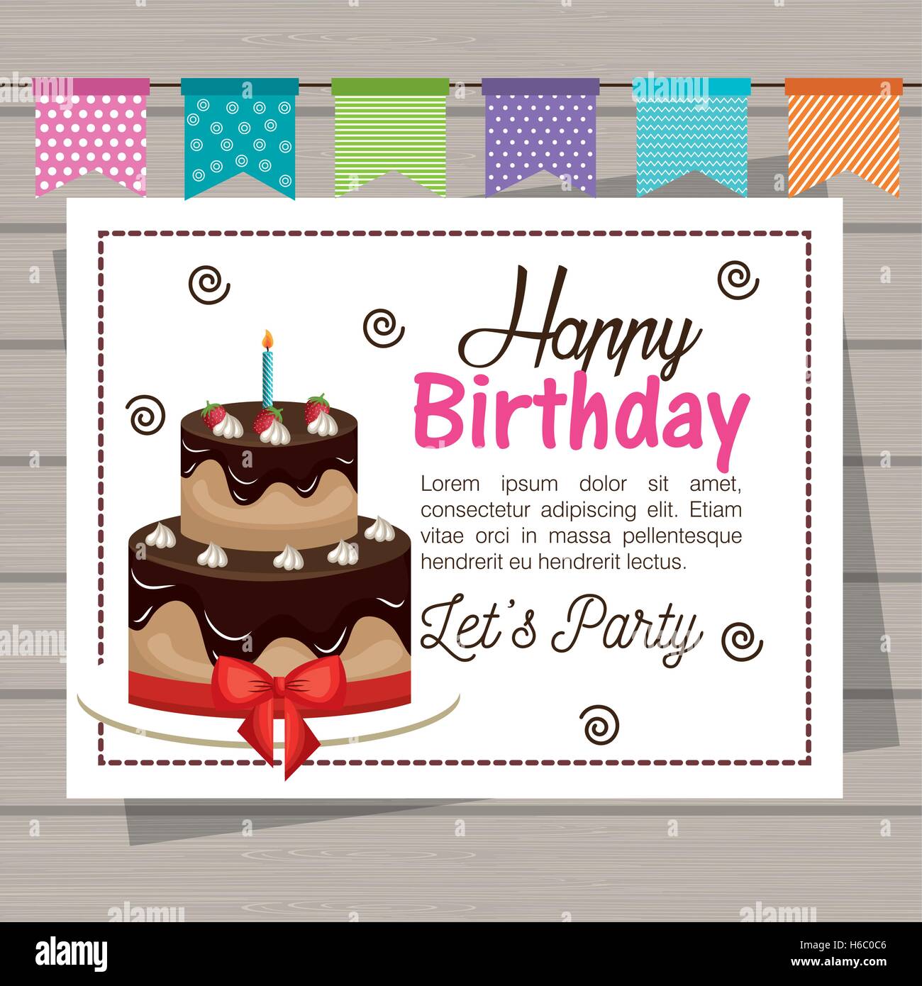 happy birthday invitation card Stock Vector Image & Art - Alamy