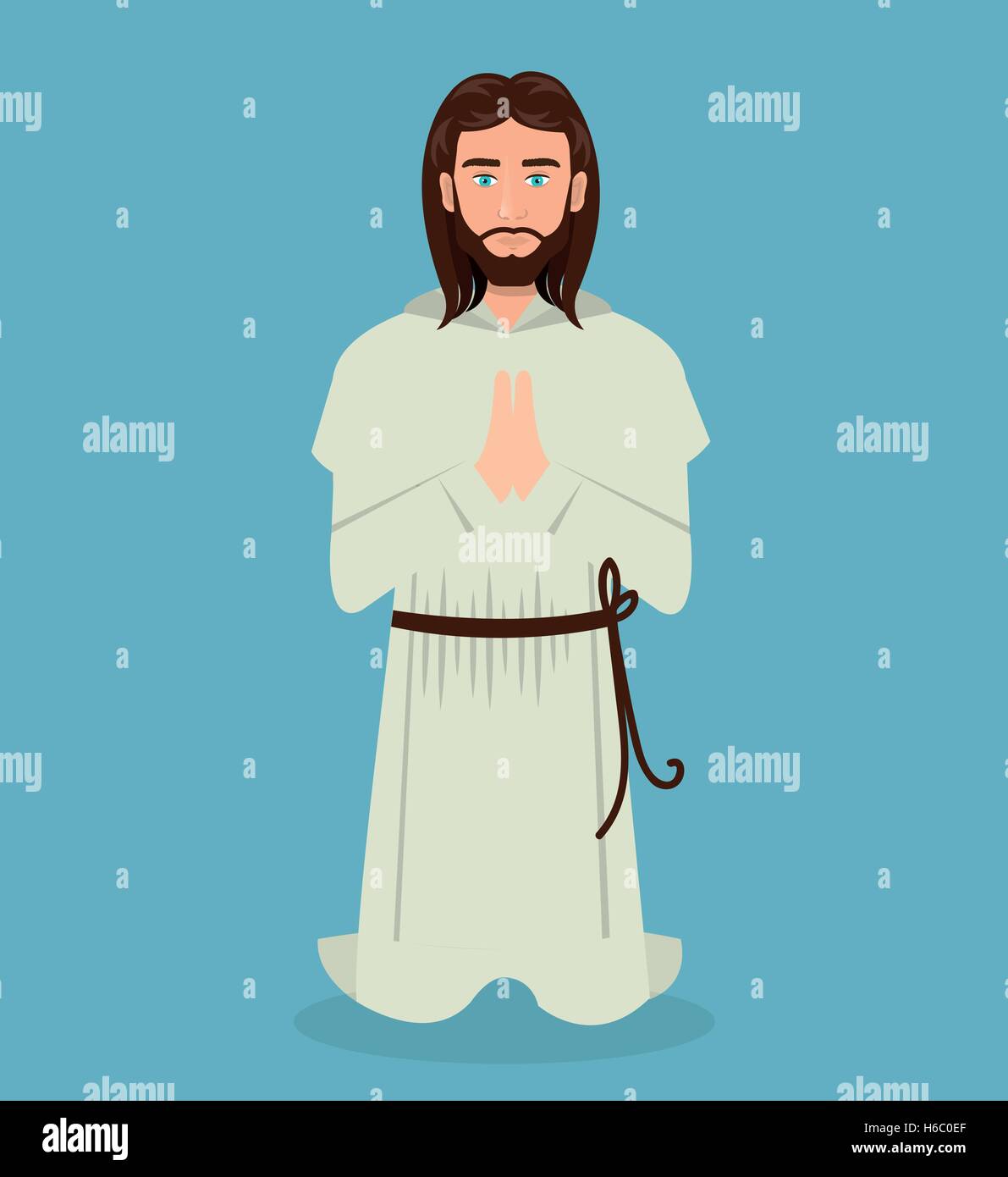 Jesus christ prayer kneeling design Stock Vector