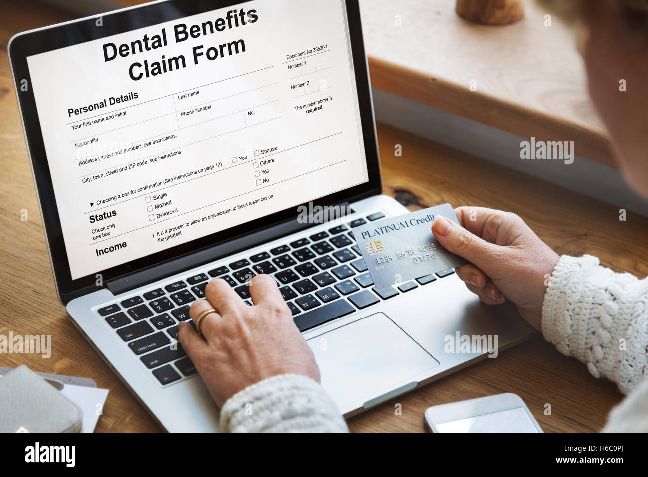 Dental Benefits Claim Form Document Concept Stock Photo Alamy