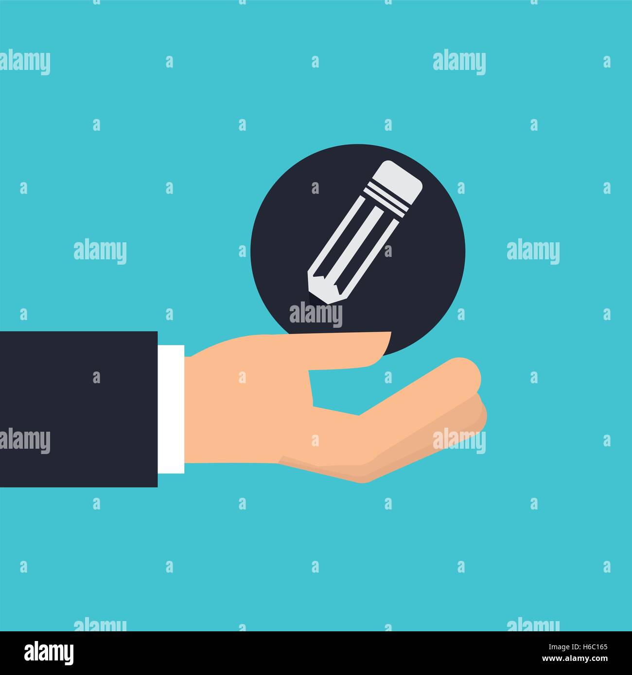 hand holding icon pencil design isolated Stock Vector Image & Art - Alamy