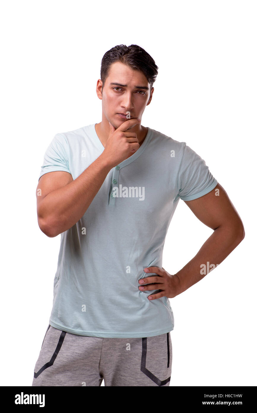 Young handsome man isolated on the white background Stock Photo