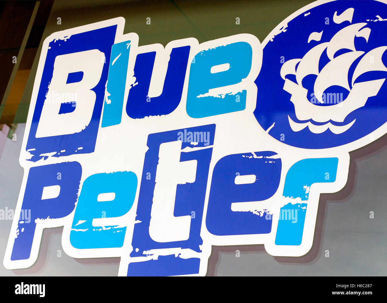 Blue Peter Sign Mediacityuk Stock Photo