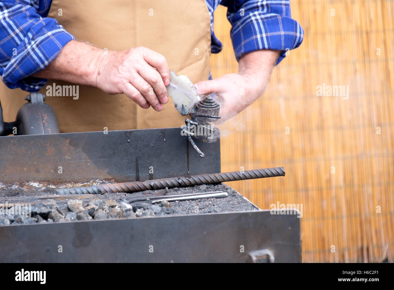 hot iron working handwork Stock Photo