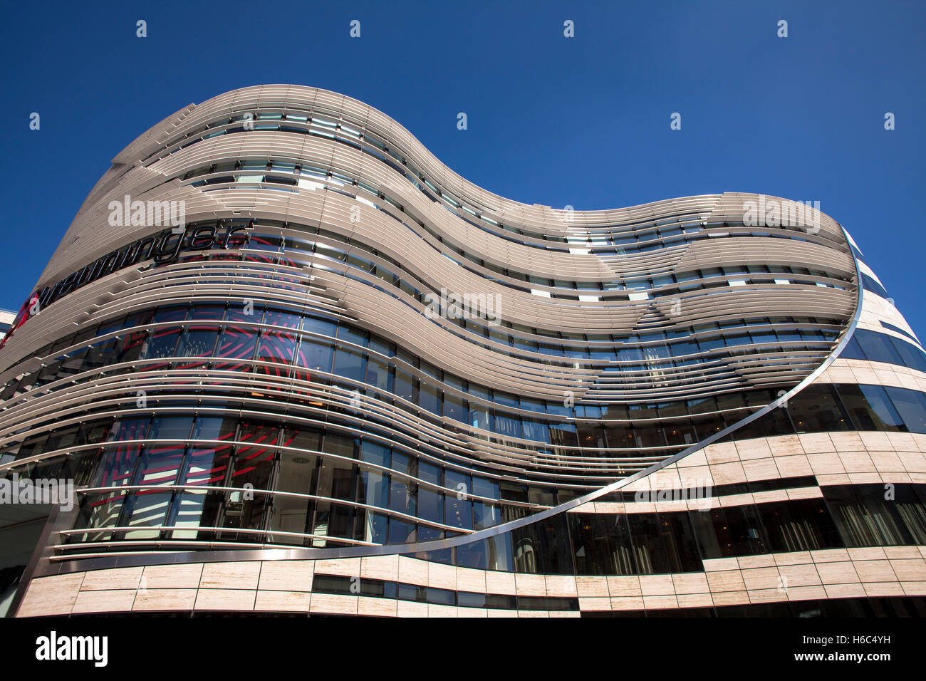 Europe, Germany, Duesseldorf, the building Koe-Bogen by architect Daniel Libeskind. Stock Photo