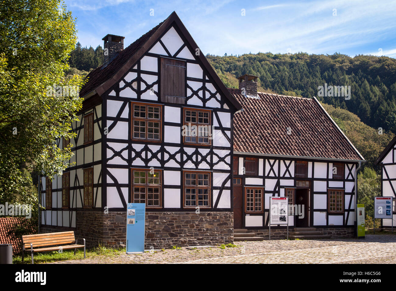 Germany,Hagen, Hagen Open-air Museum, goldsmith, leather house. Stock Photo