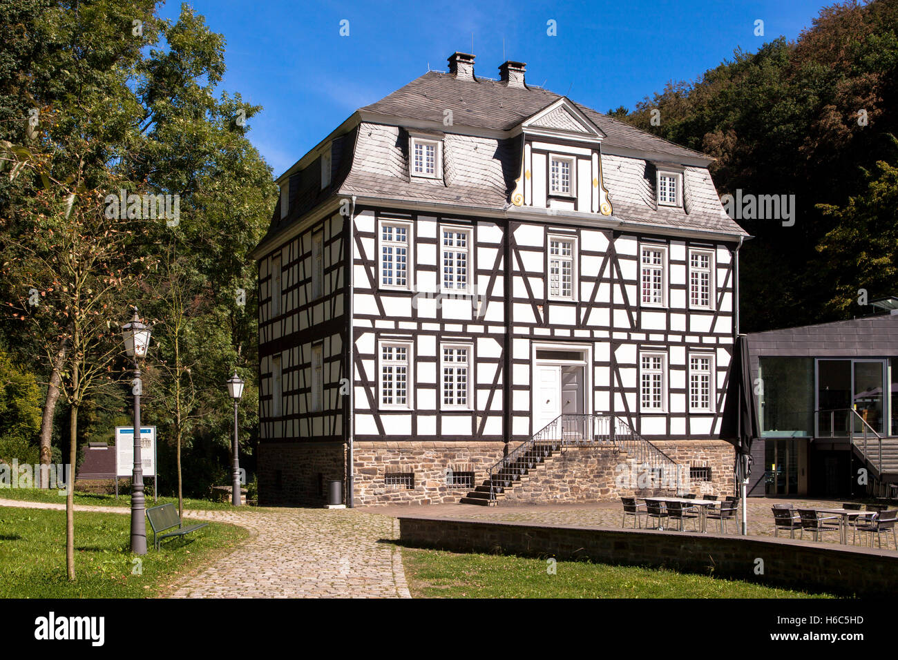 Germany, Hagen, Hagen Open-air Museum, half-timbered house, this building is home of the German Wrought Museum. Stock Photo