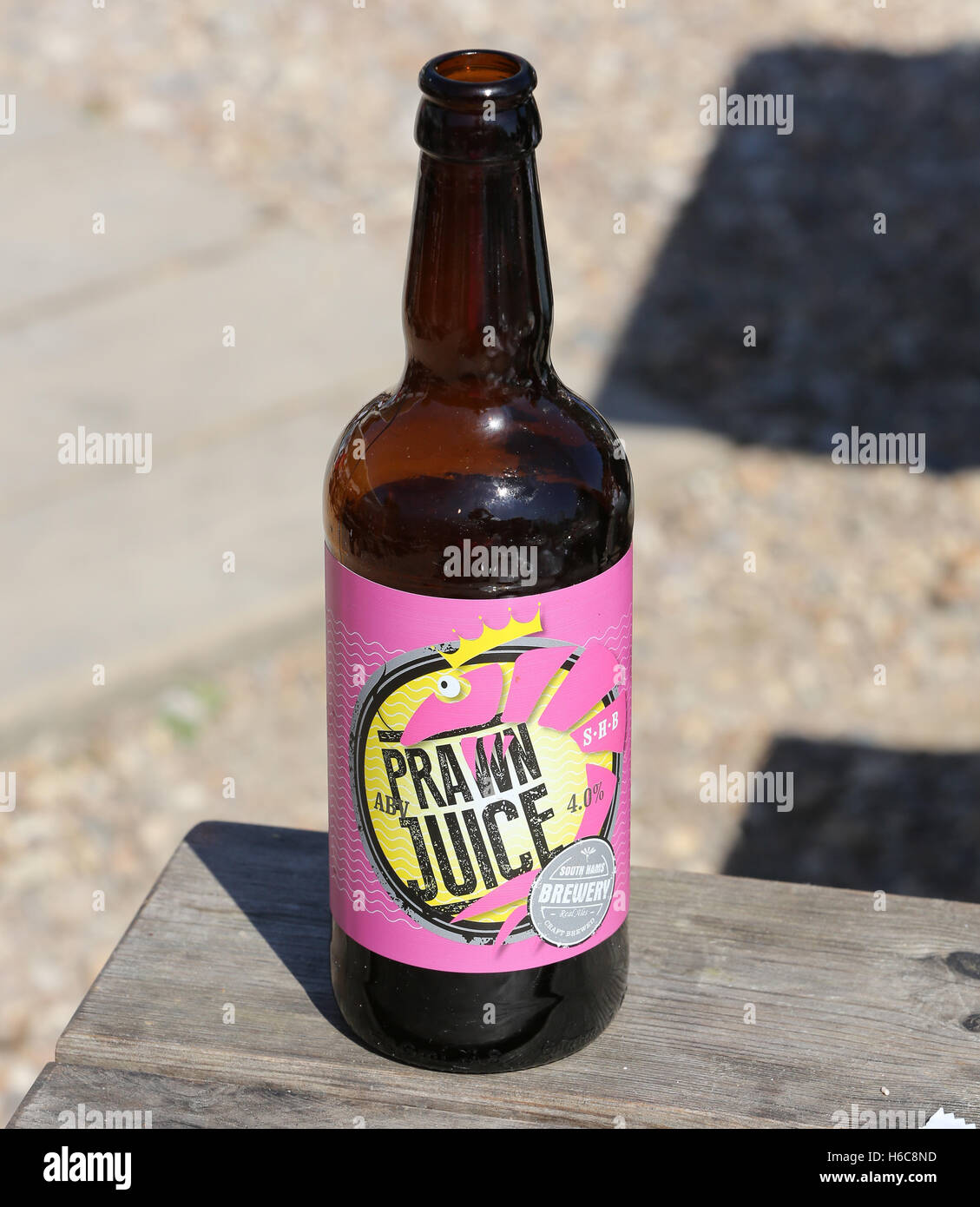 A bottle of Prawn Juice Stock Photo