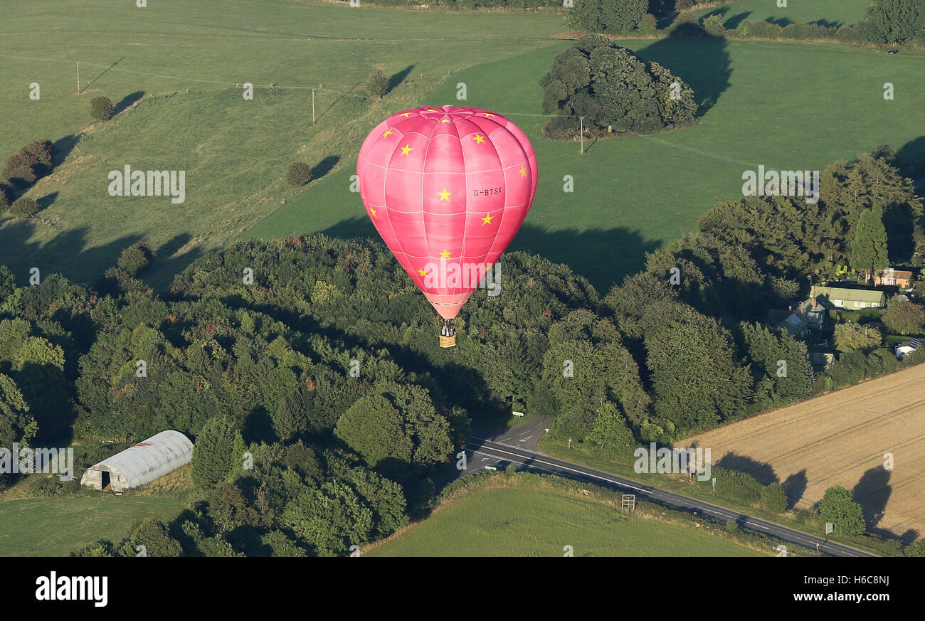 Aerial view of a Hot Air Balloon Stock Photo