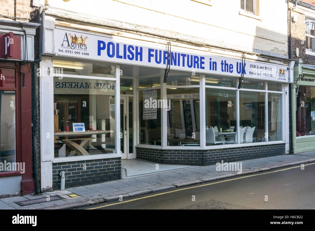 A branch of Agnes Furniture selling Polish furniture in King's Lynn, Norfolk. Stock Photo