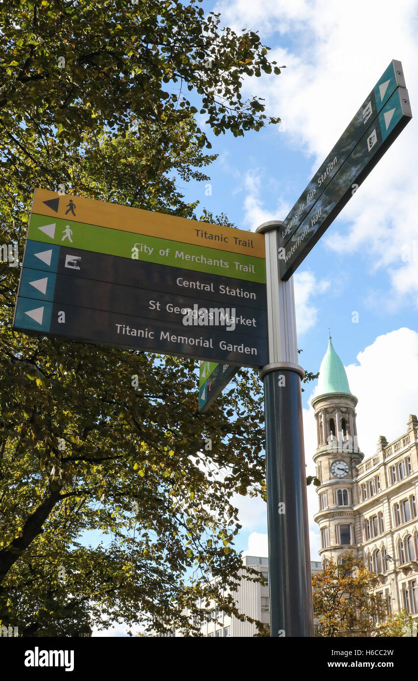 Signs showing walks in belfast hires stock photography and images Alamy