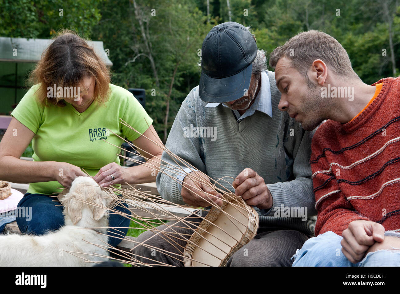 Basket weaving or basketmaking process in Lielupes Ikskile area Latvia Stock Photo Alamy