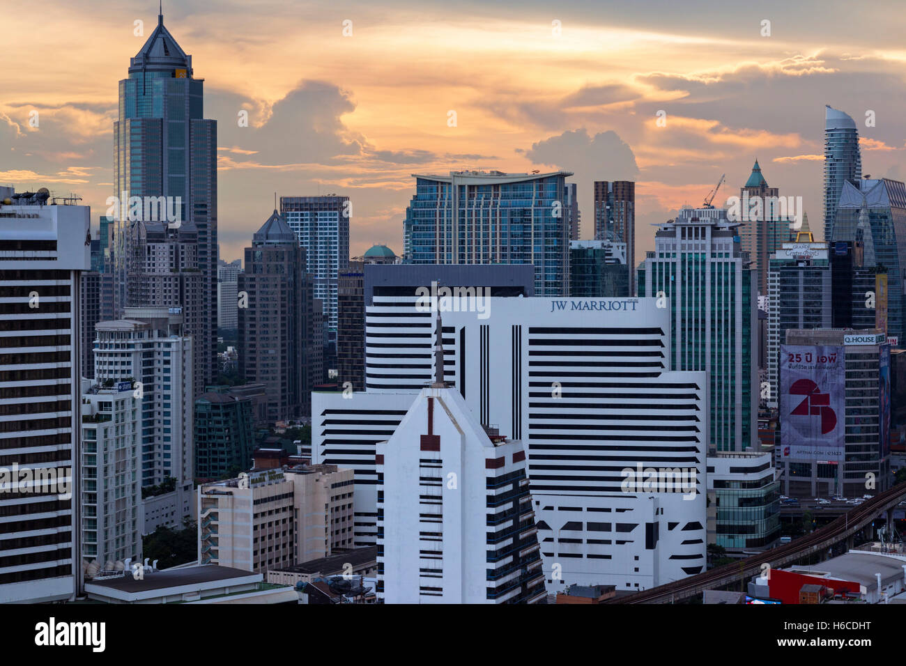 Bangkok evening skyline, Thailand Stock Photo - Alamy