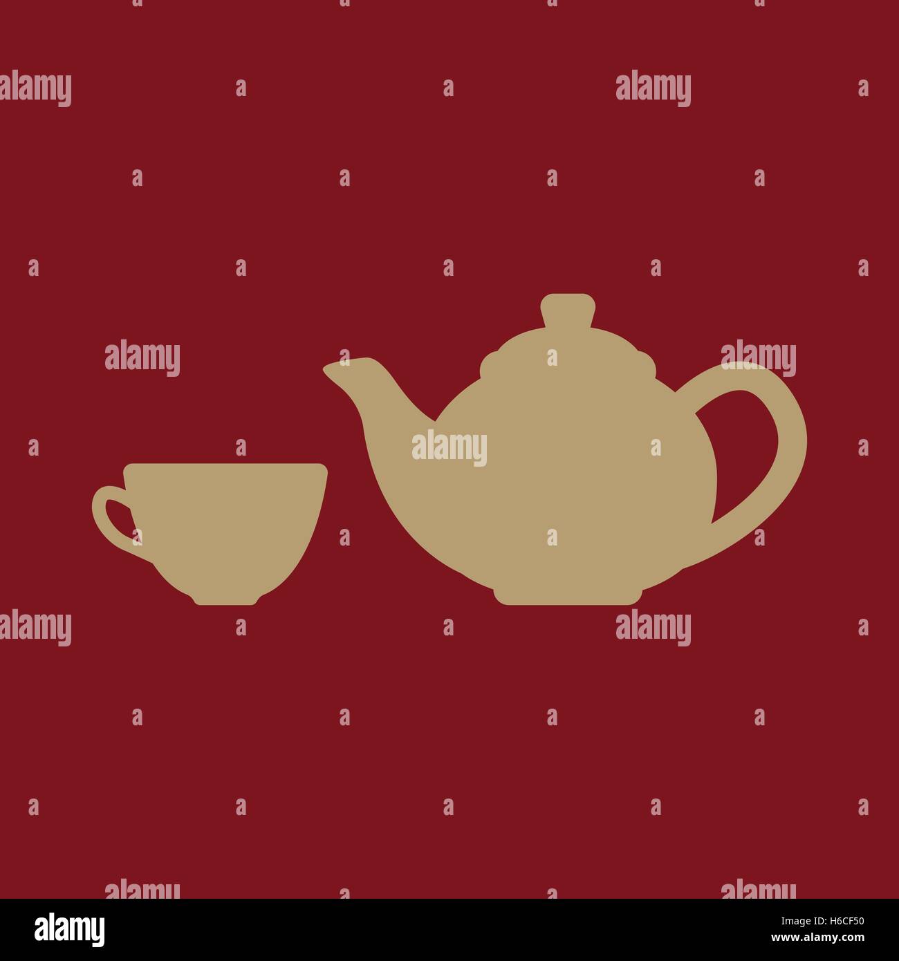 The teapot and cup icon. Tea symbol. Flat Vector illustration Stock