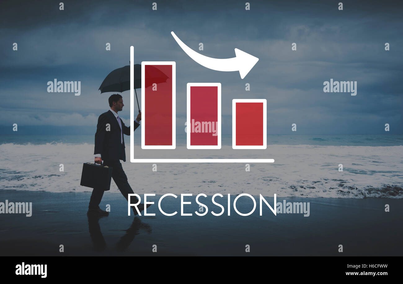 Recession Decrease Business Barchart Concept Stock Photo - Alamy