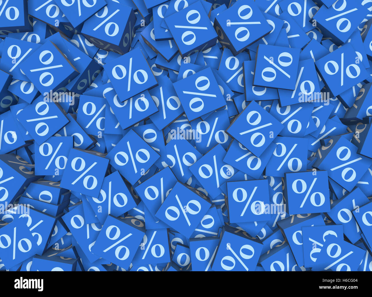 Percentage signs on cubes - 3d rendering Stock Photo - Alamy