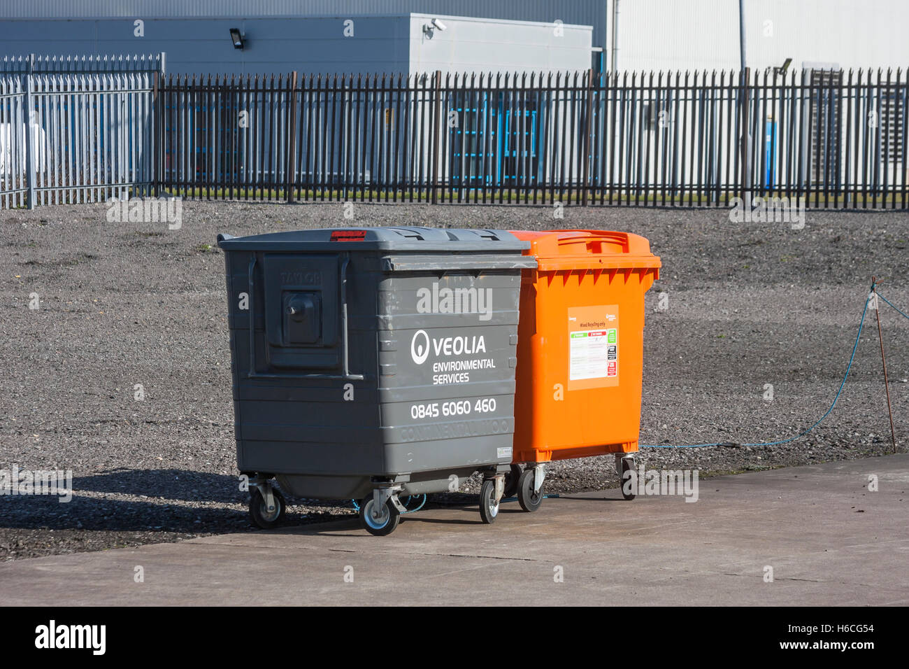refuse and recycling bins Stock Photo