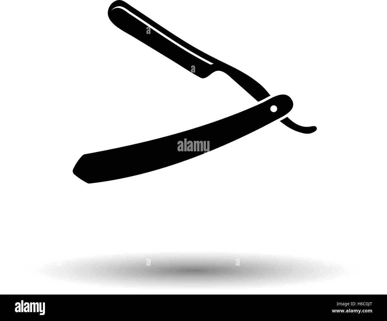 Razor icon. White background with shadow design. Vector illustration ...