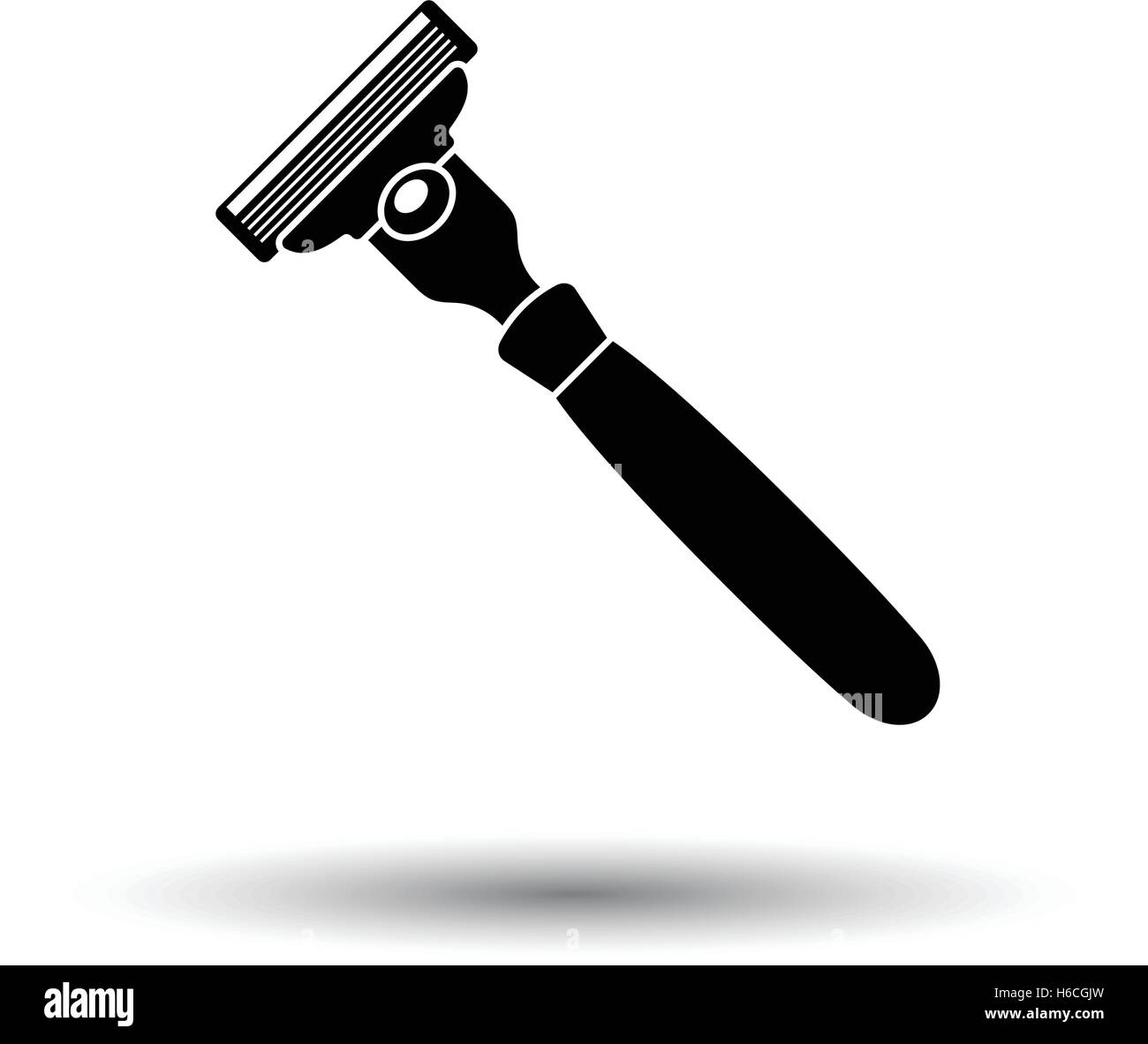 Safety razor icon. White background with shadow design. Vector ...