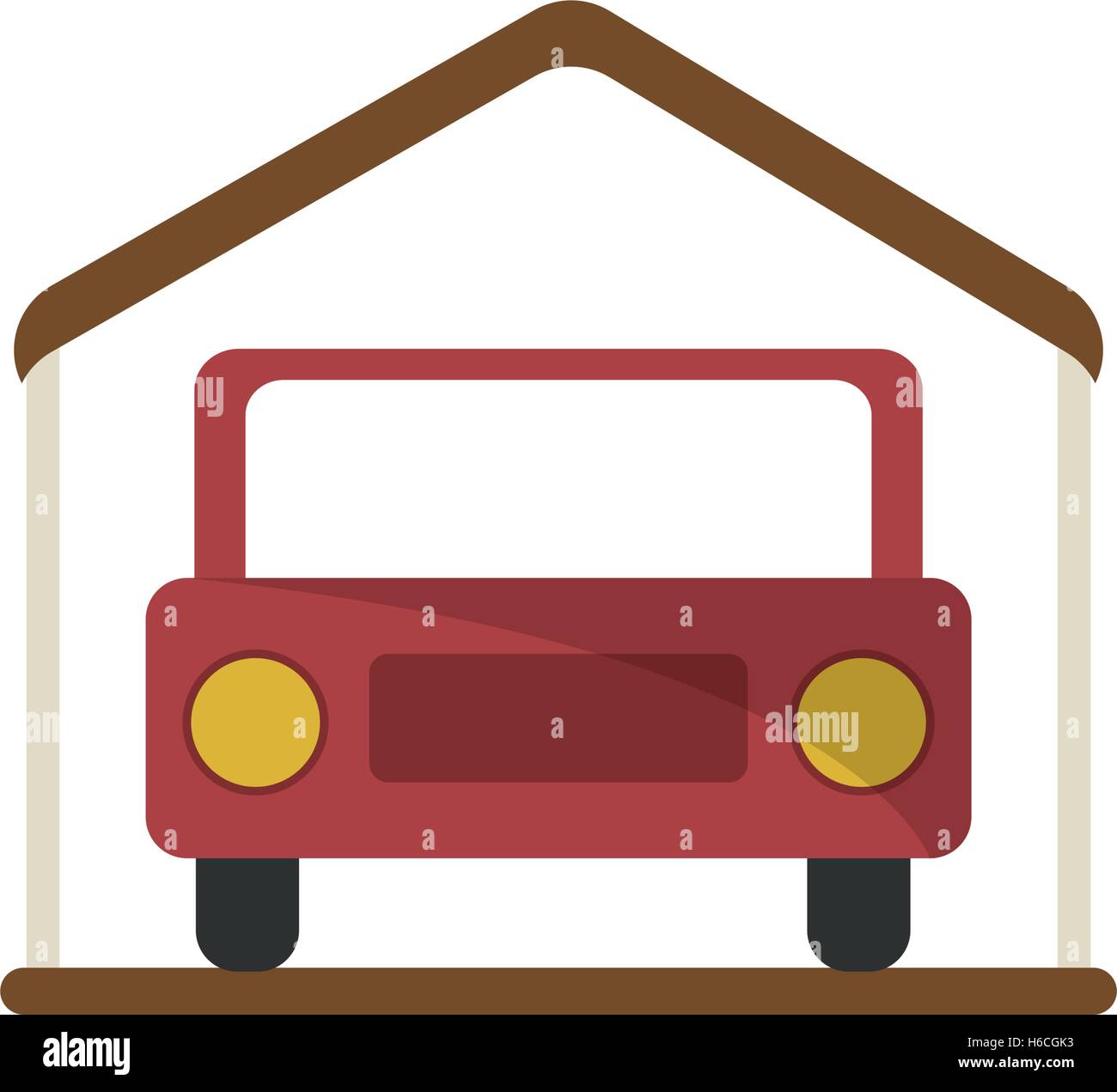 Isolated car inside house design Stock Vector Image & Art Alamy