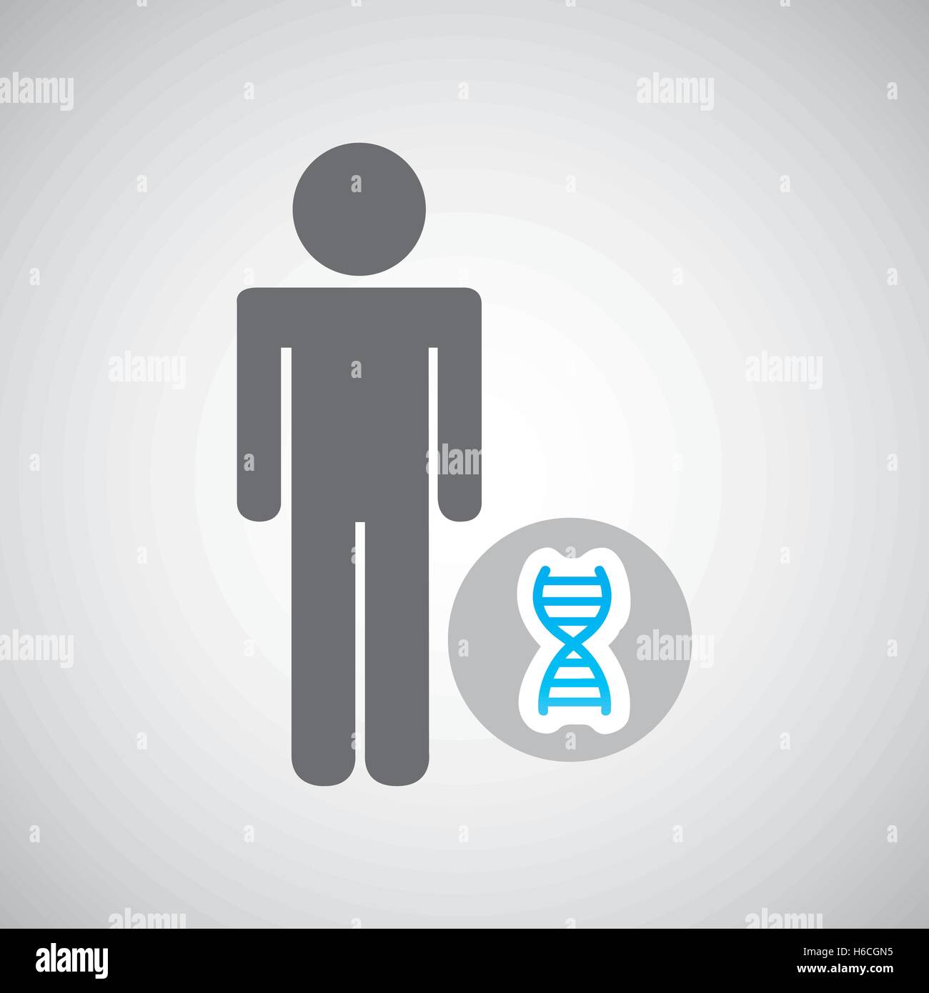 silhouette man with dna molecule science graphic Stock Vector Image ...