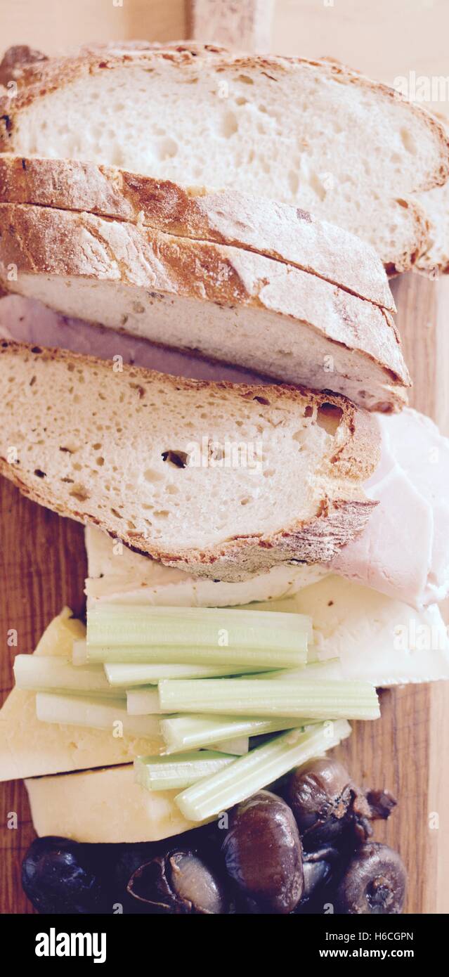 Artisan bread platter Stock Photo