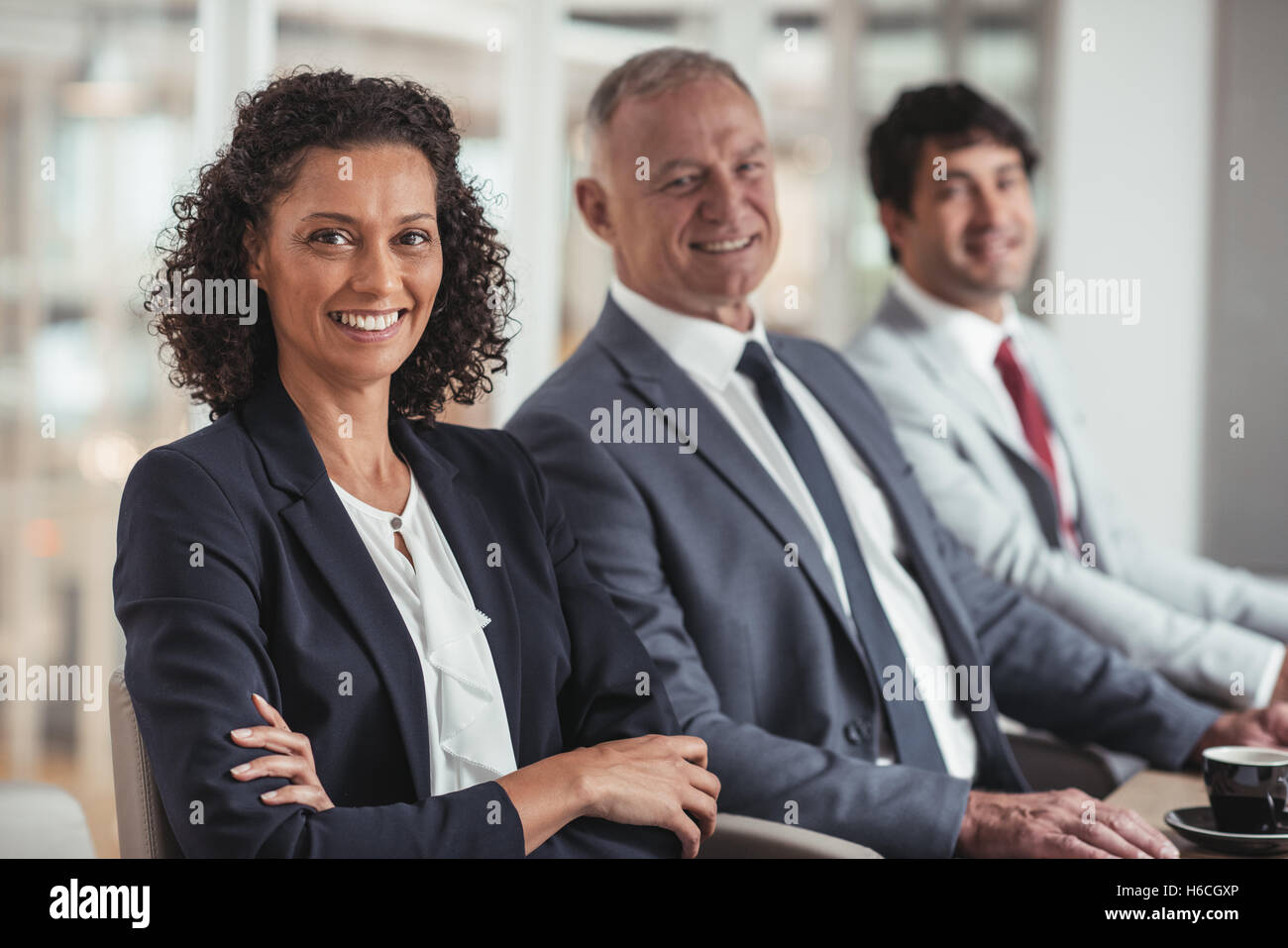 Success has this business team smiling Stock Photo