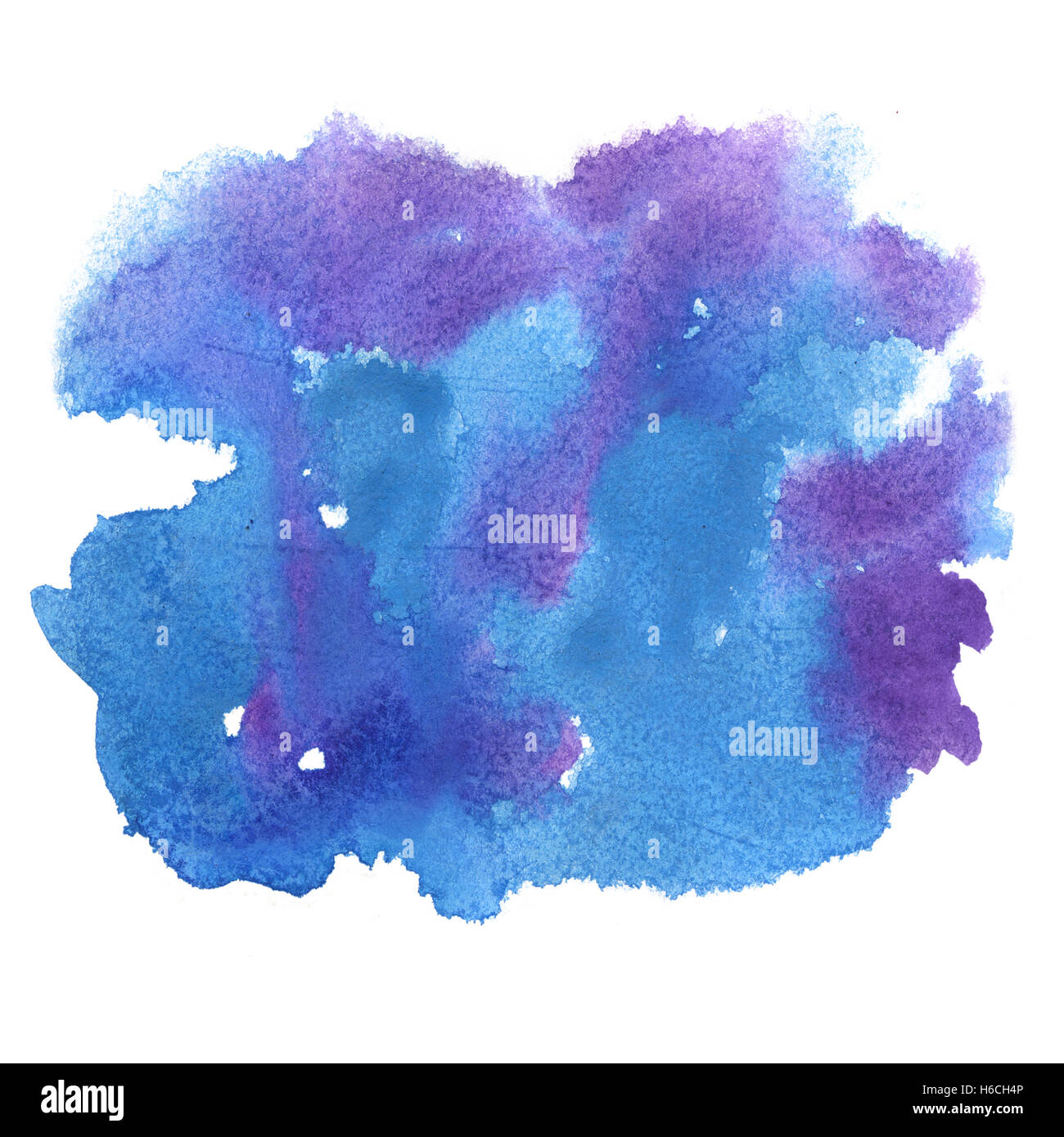 abstract blue purple watercolor splash. watercolor drop isolated blot ...
