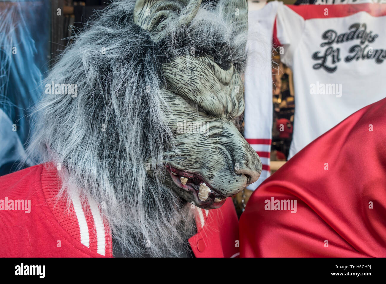 Scary Halloween Horror Wolf Mask Stock Photo