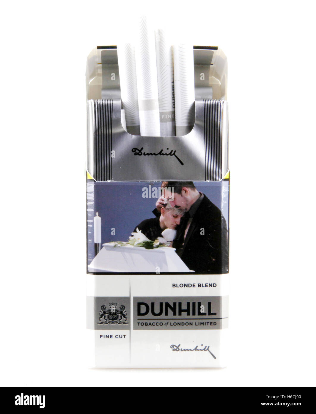 AYTOS, BULGARIA - OCTOBER 26, 2016: Dunhill isolated on white background. Dunhill cigarettes are a luxury brand of cigarettes ma Stock Photo