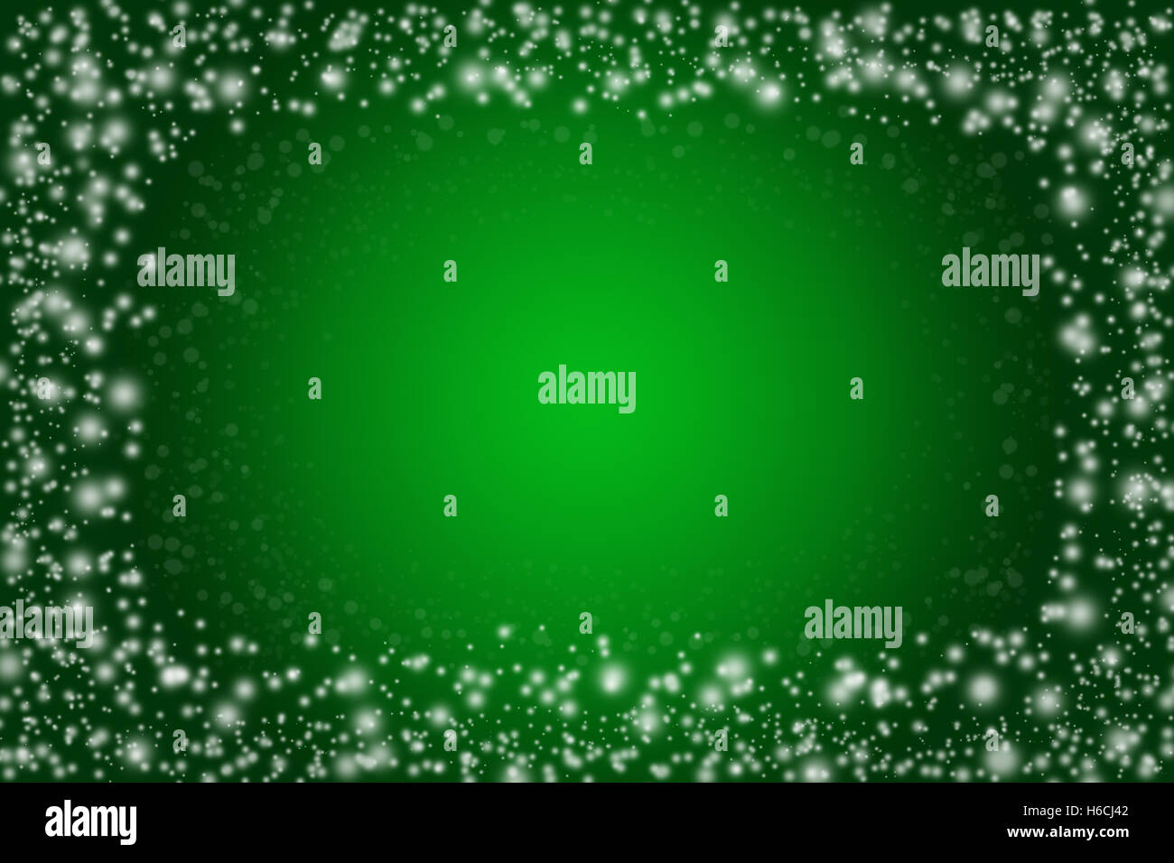 White snowflakes on an abstract green background - illustration Stock ...