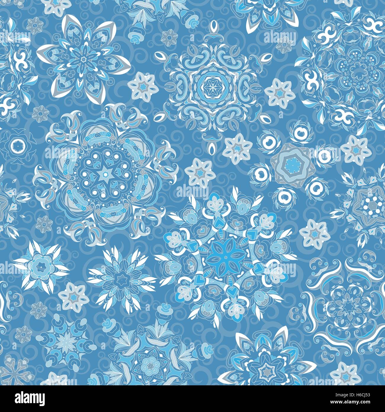 Seamless pattern of snowflakes. Golden on dark background. EPS 8 Stock ...