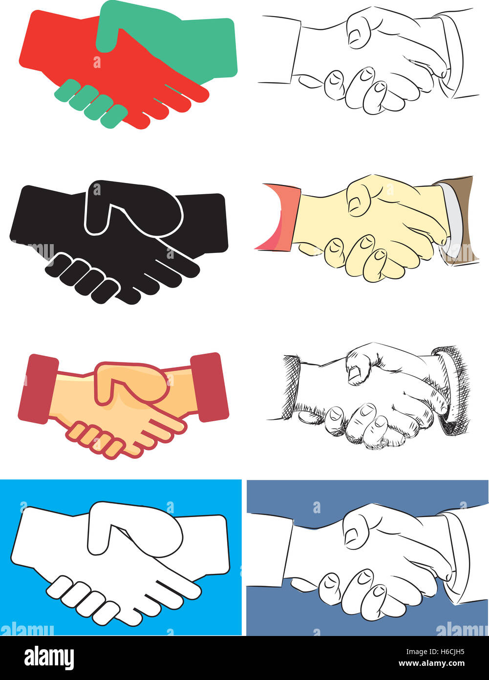 Illustration of handshake, vector illustration Stock Photo - Alamy