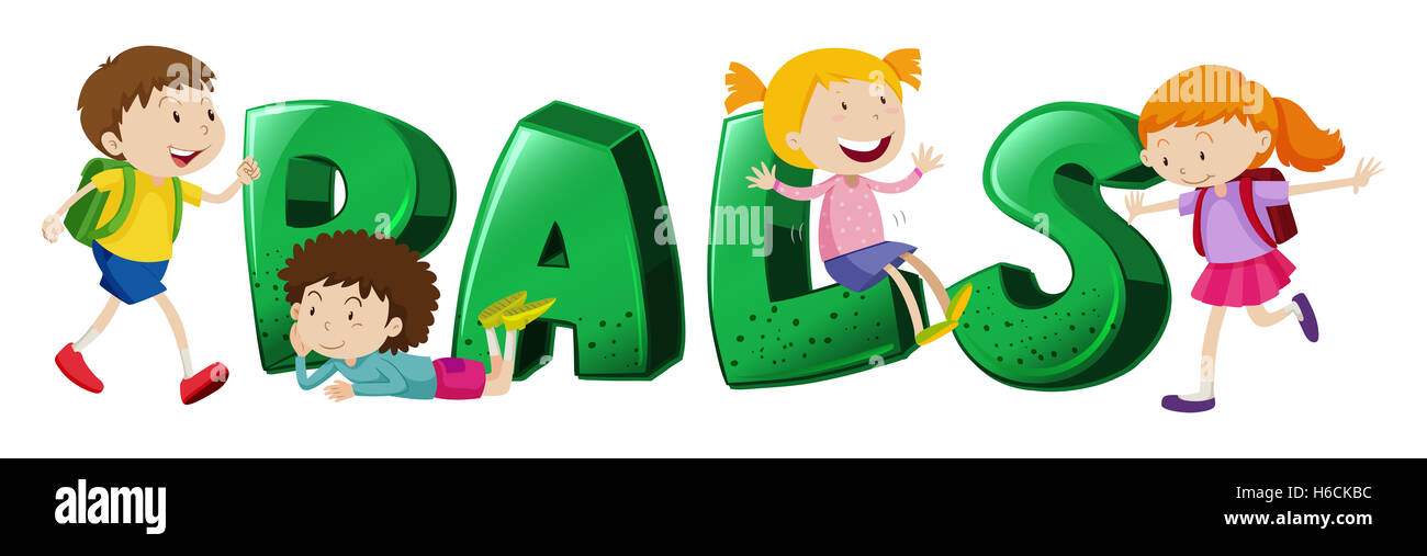 Font design for word pals illustration Stock Photo Alamy