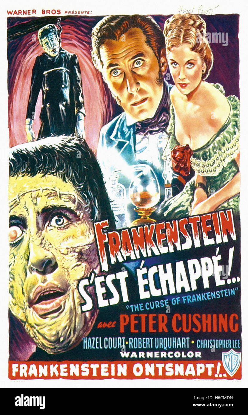 Curse of Frankenstein - French Movie Poster - Stock Photo