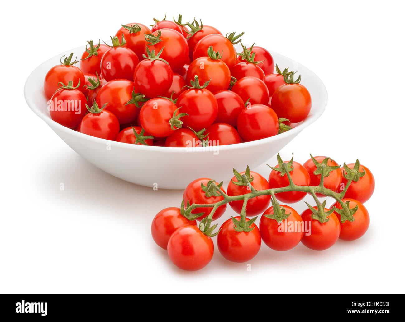 cherry tomatoes isolated Stock Photo