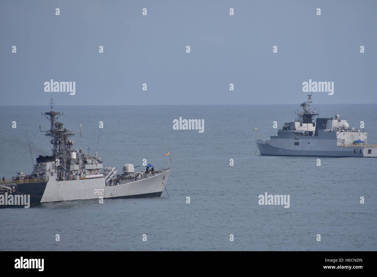 Indian Navy Guided-Missile corvettes in Bay of Bengal, India Stock Photo