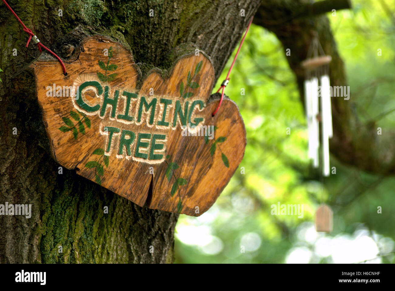 The Chiming Tree in Paddy Freemans park Stock Photo Alamy