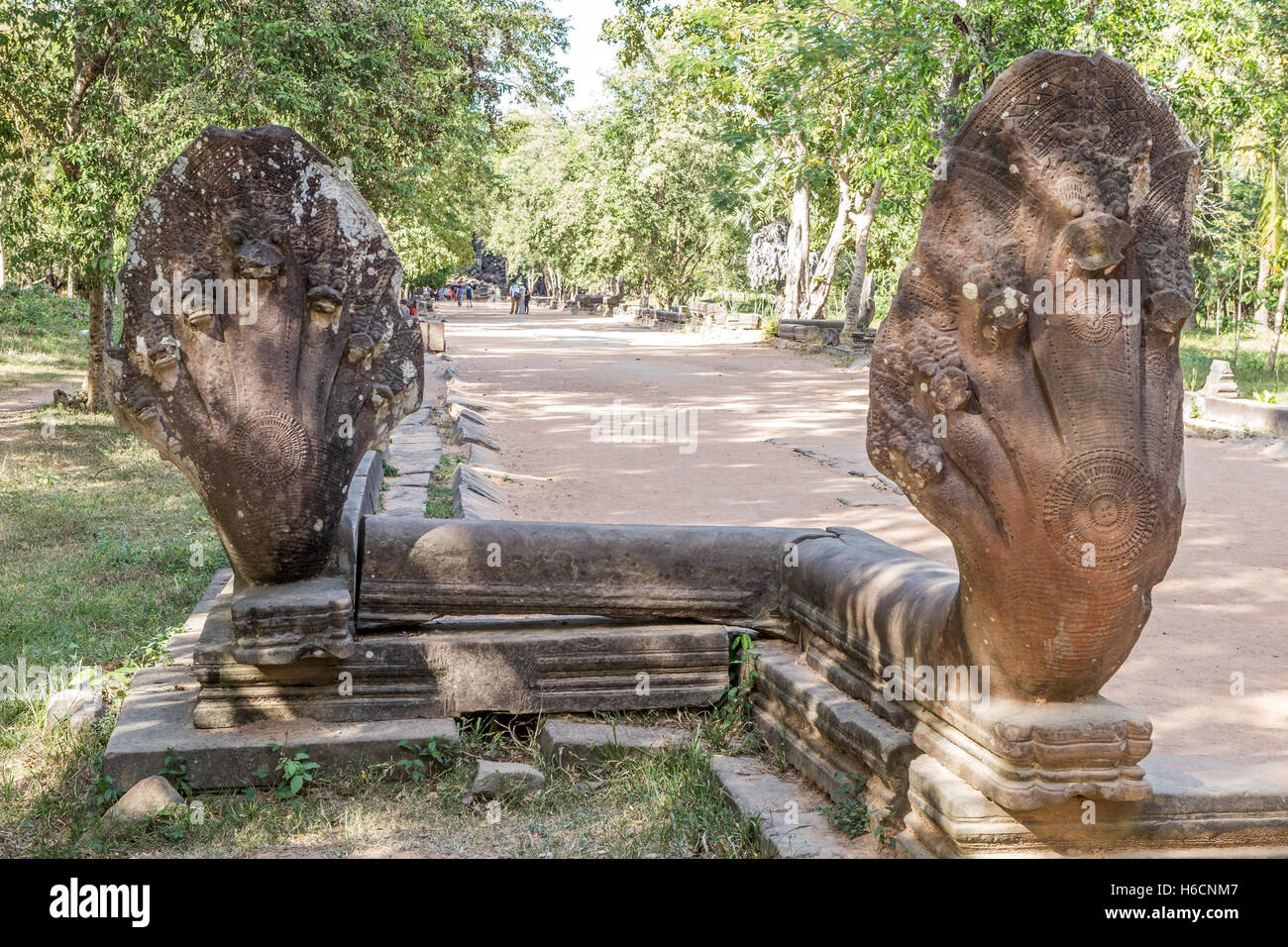 Naga, snake god, Temples ruins, Boeng Mealea, aka Boeng Mealea, Siem Reap, Cambodia Stock Photo