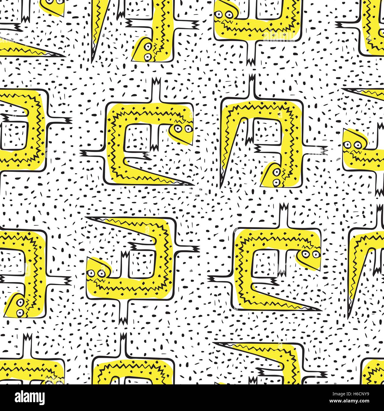 seamless vector pattern with lizard, hand drawn Stock Vector Image ...