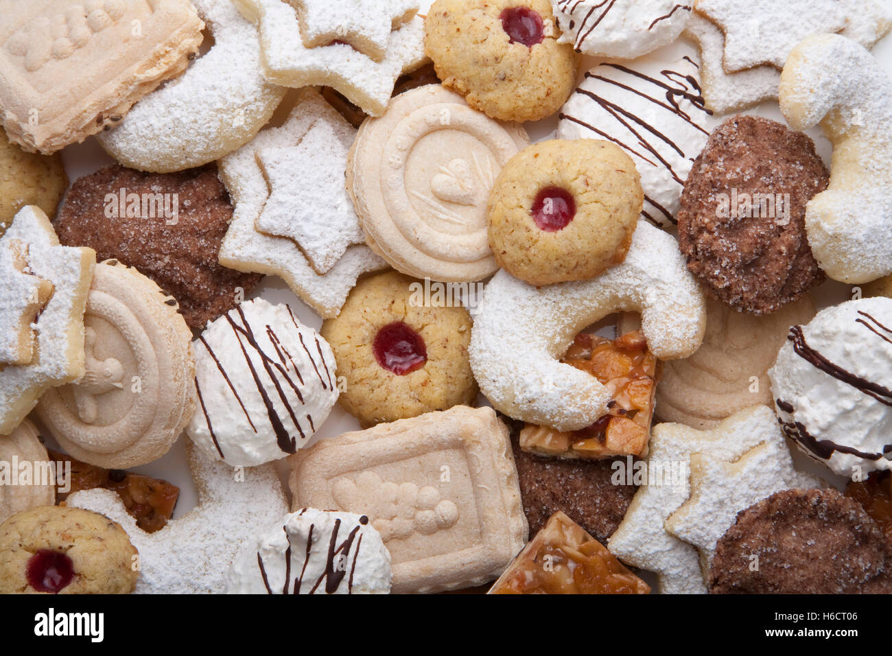 Various cookies, Christmas cookies, Christmas cookies, cakes, vanilla, coconut macaroons, Christmas, Germany Stock Photo