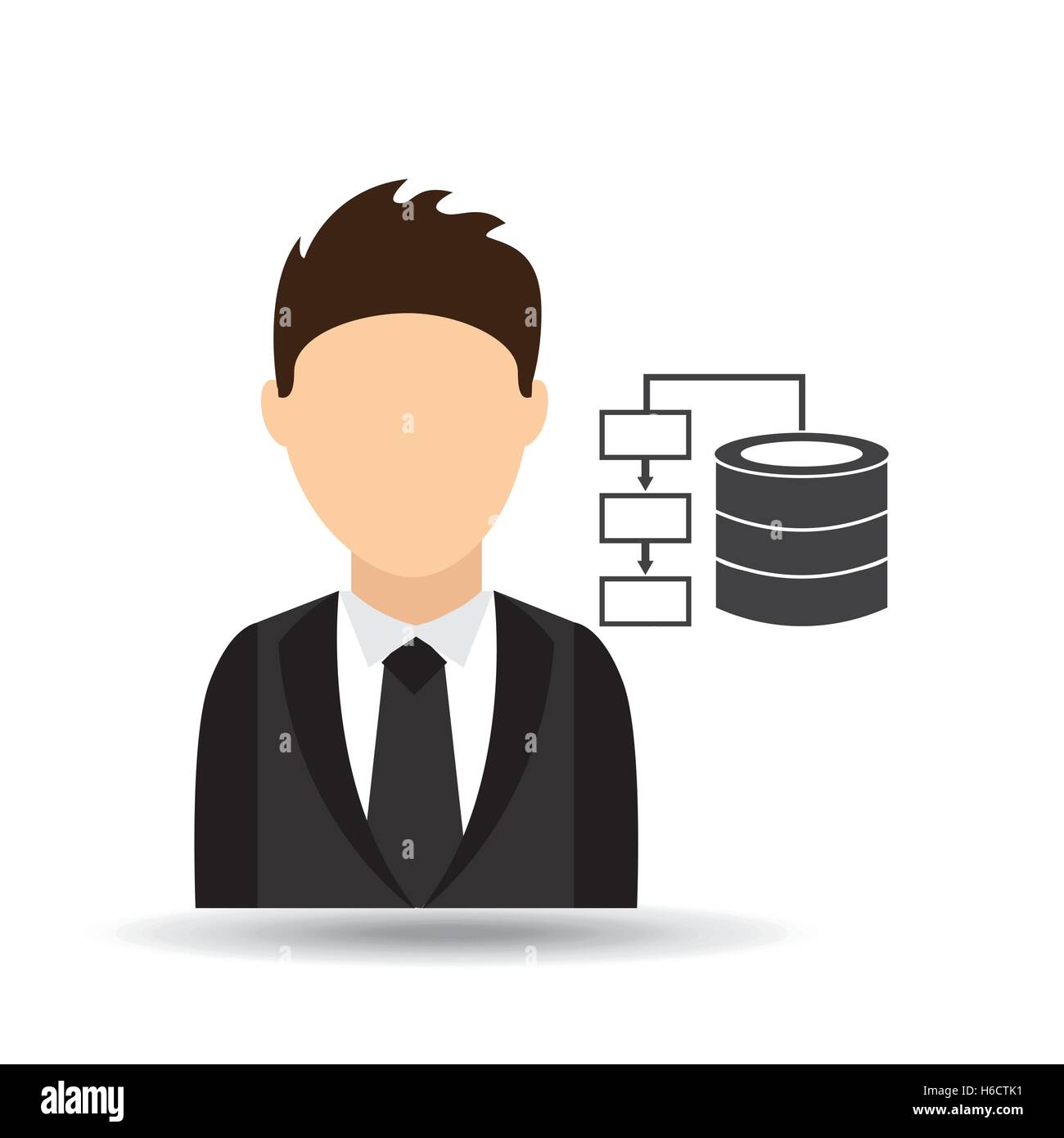character man with data center design vector illustration eps 10 Stock ...