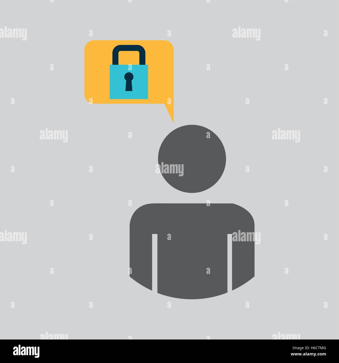 silhouette blue man padlock protection design icon vector illustration eps 10 Stock Vector