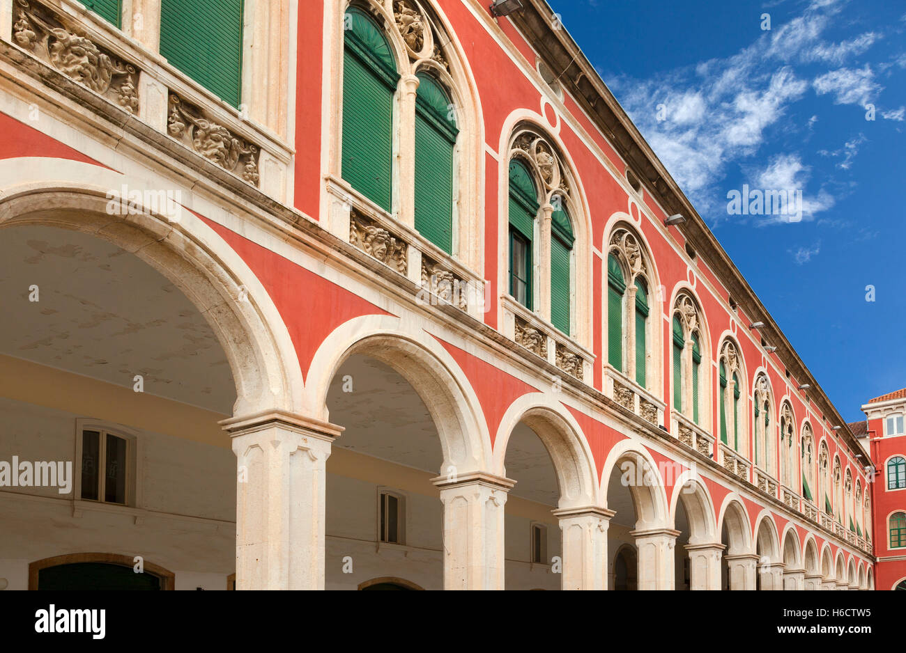 Trg Republike (Republic Square), architectural detail, Split, Croatia. Stock Photo