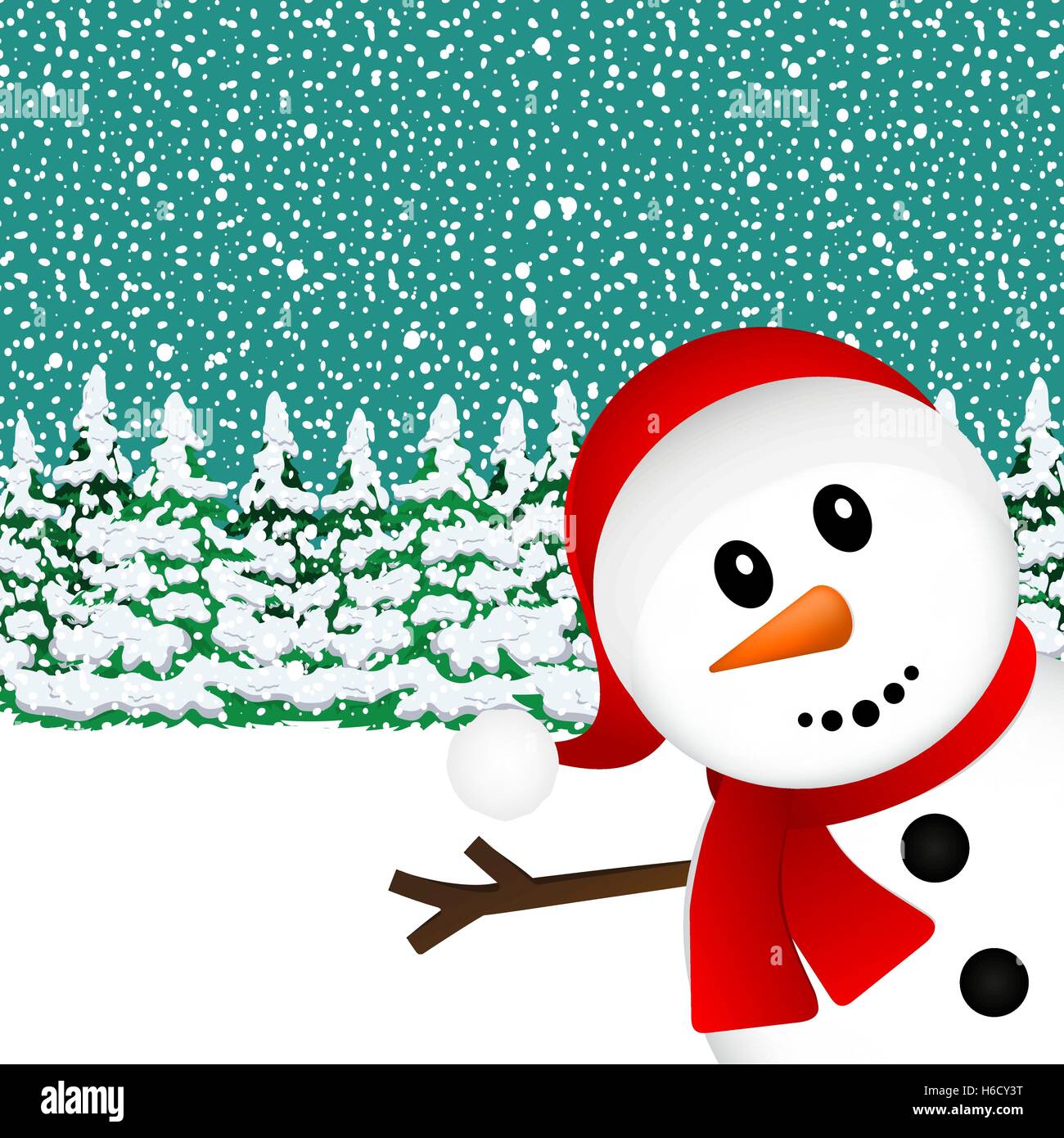 Snowman in the forest Stock Vector Image & Art - Alamy
